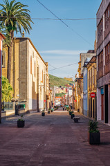 Colorful buildings at San Agustin street, San Cristobal de La Laguna