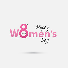 Pink "Women" Typographical Design Elements. International women's day icon.Women's day symbol.Minimalistic design for international women's day concept.