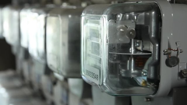 close-up of electric meter 