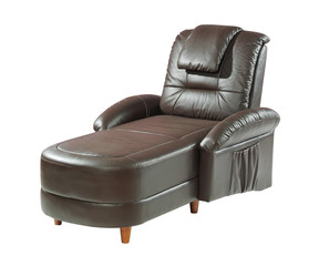 Leather recliner chair isolated with clipping path.

