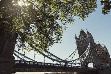 Fototapeta na wymiar British Tower Bridge Construction Concept