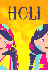 happy holi. kids celeration Indian traditional holiday
