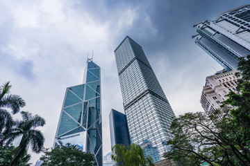 Obraz premium landmarks of Hong Kong,financial district in China.