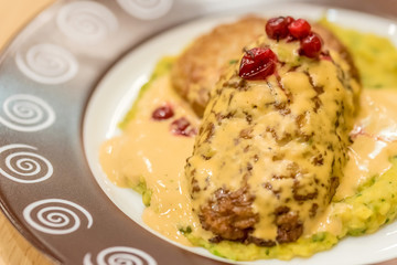 Meat patties or frikadeller in sauce