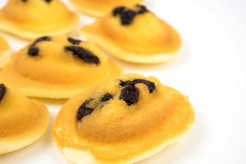 Egg cake, delicious dessert on white background,Thai dessert