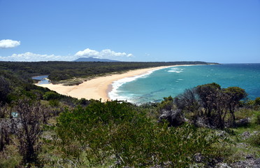 Beach at Cuttagee Point in summertime, NSW Australia.