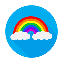 rainbow icon with long shadow. Vector illustration