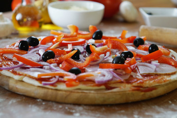 Baked pizza