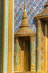 Colorful mosaic decoration of windows in Grand Palace, Bangkok