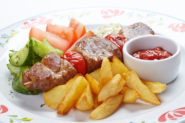 kebab with vegetables