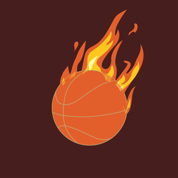 basketball ball burning
