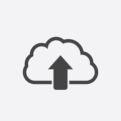 Cloud line icon. Internet download symbol. Flat vector illustration on white background.