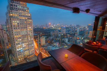 View from the top of Bangkok Building rooftop bar & restaurant 