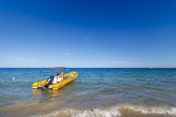 Fototapeta premium Inflatable Liferaft at sea