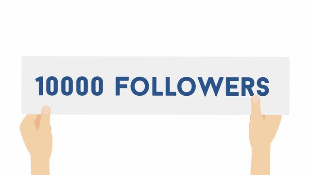 10.000 followers - social network 4K animation with alpha channel