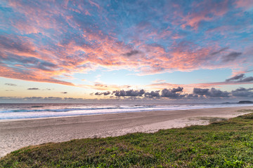 Beautiful beach landscape on sunrise