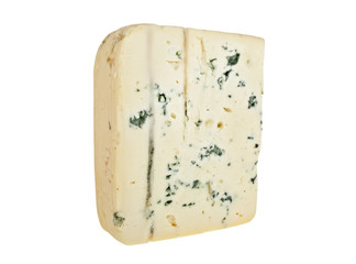 Blue cheese on a white background