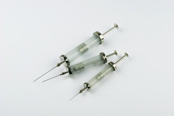 Old glass syringes