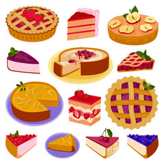 Homemade organic pie dessert vector illustration isolated © partyvector