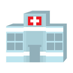 Obraz premium Hospital building on white background
