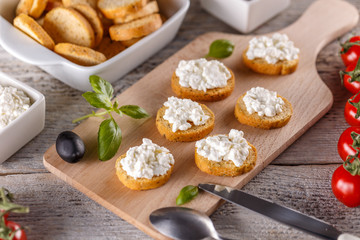 Bread rusks fine toasted appetizers