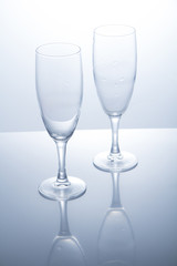 Crystal glass on a white background