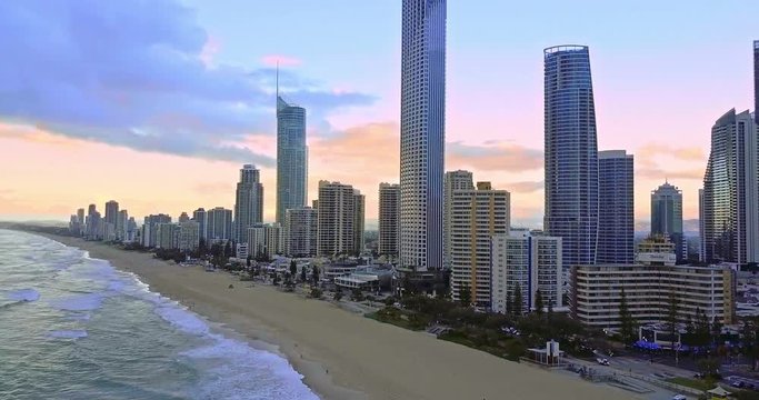 Aerial of the Surfers Paradise skyline on Queensland's Gold Coast