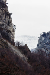 landscape with mountain peak in Domogled National Park, Romania