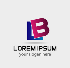 Fototapeta premium Letter L and B logo vector 