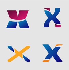 Fototapeta na wymiar Set of letter X logo 