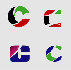 Abstract icon based on the letter c set
