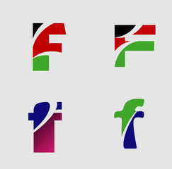 Abstract icon based on the letter f set
