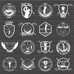 Set of vintage golf labels, badges