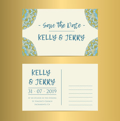 Vintage template design layout for Wedding invitation.