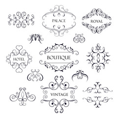 Set luxury, simple and elegant monogram