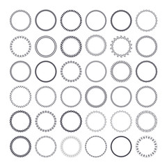 Set of round and circular decorative patterns