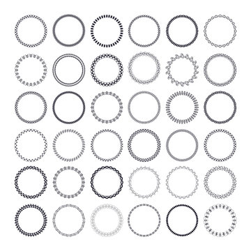 Set of round and circular decorative patterns