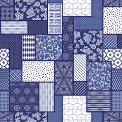 abstract seamless patchwork pattern - obrazy, fototapety, plakaty