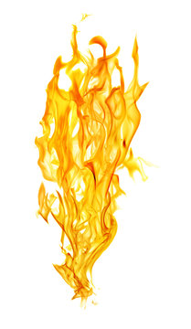 isolated orange fire spark on white background