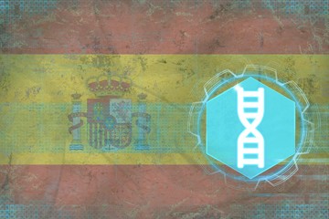 Spain gene engineering. DNA concept.