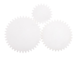 group of three gears on white
