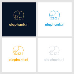 Obraz premium elephant line company logo. wild animal logo with minimalist concept