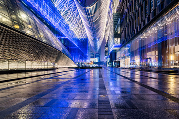 Suzhou financial district at night,China.