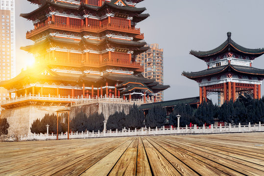 Pavilion Of Prince Teng Against Sky In Nanchang,China.