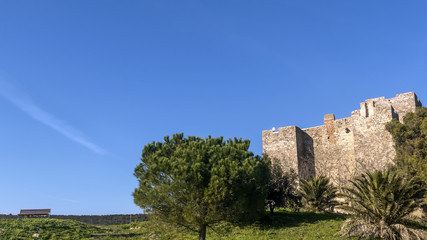 Fototapeta na wymiar The ancient Rocca Aldobrandesca of Talamone, Grosseto, Tuscany, Italy, on a beautiful sunny day