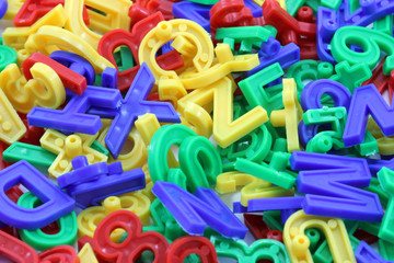 Colorful letters and numbers