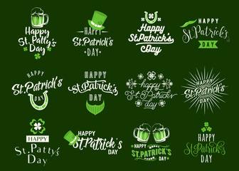 Vector illustration of happy patricks day typography text design