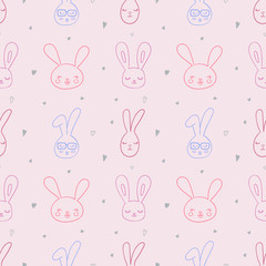 Vector pattern with rabbit