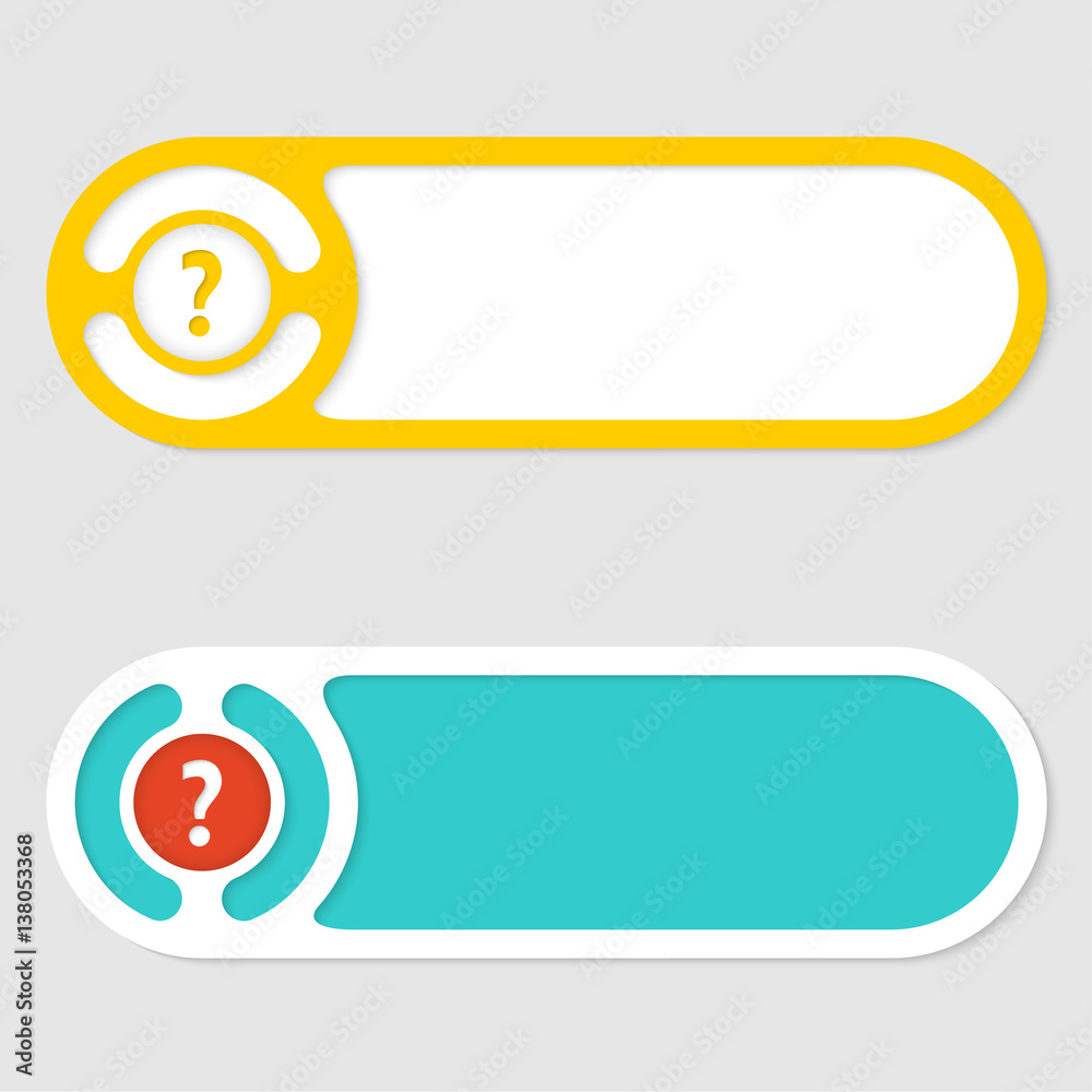 Poster set of two vector abstract buttons and question mark