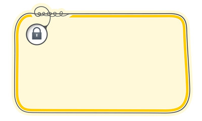 Hand written text frame for fill your text and padlock